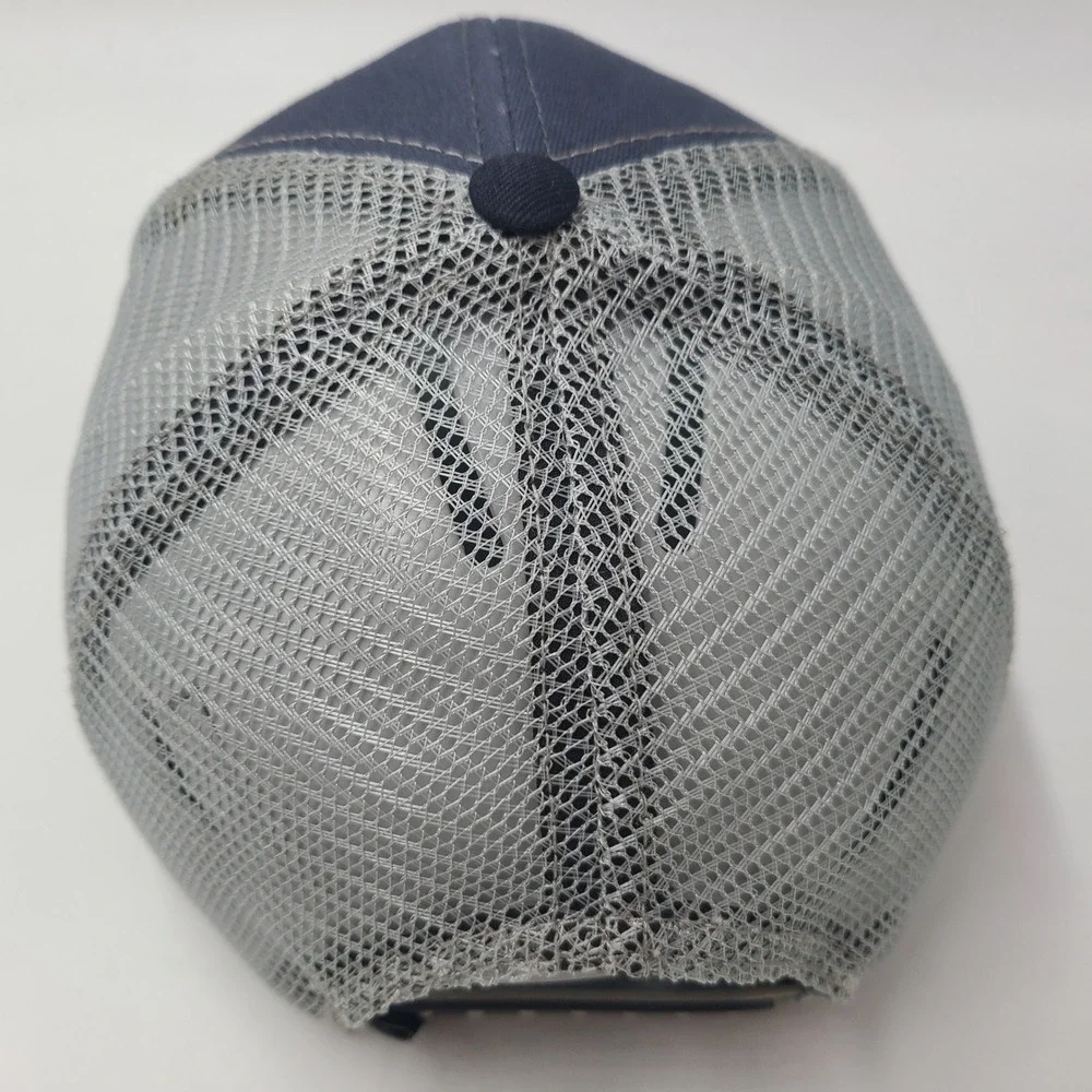 Marmot Moutain Hat Snapback Trucker Mesh Blue Gray Est 1974 Patch Hiking Men
